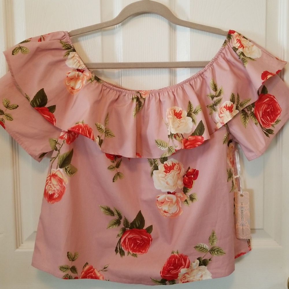 Dusty pink boho top